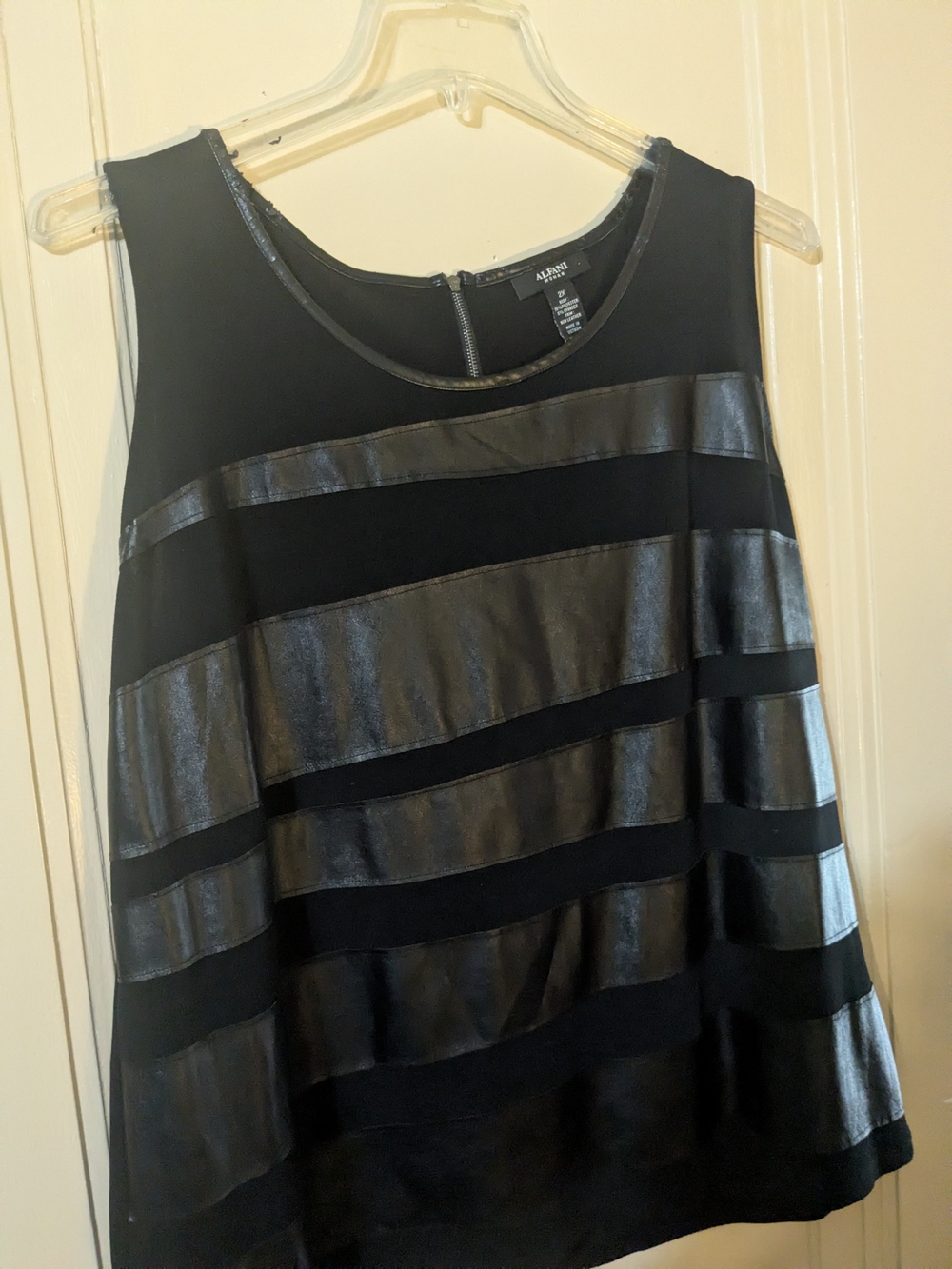 Alfani Black Sleeveless Stripe-Detail Dress